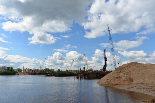 Строительство последней опоры моста через Волгу началось в подмосковной Дубне