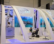 Строительство Керченского моста в режиме онлайн показывают на ПМЭФ-2017 в Петербурге