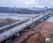 Ведутся работа на шести опорах строящегося моста через Белую в Уфе