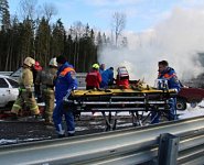 На трассе М-11 в Ленобласти прошли учения по ликвидации последствий ДТП