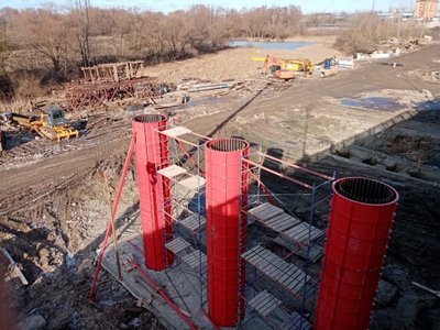 Началось строительство первой опоры для нового Литейного моста в Брянске